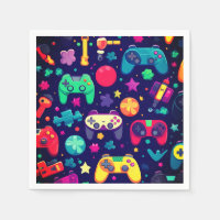 Retro Gamer Arcade Festa de aniversário Napkins