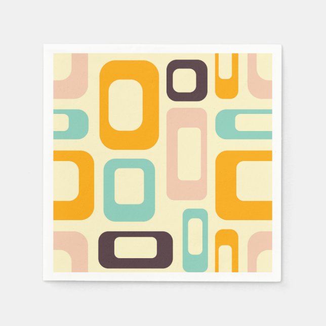 Guardanapo De Papel Retro geometric pattern in light beige background (Frente)