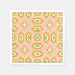 Guardanapo De Papel Retro geometric pattern with hexagons and stars