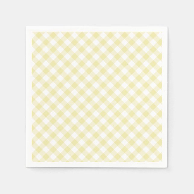 Guardanapo De Papel Retro Gingham Butter Yellow (Frente)