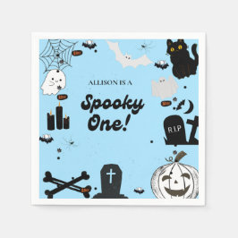 Guardanapo De Papel Retro Groovy Halloween assusta um primeiro anivers