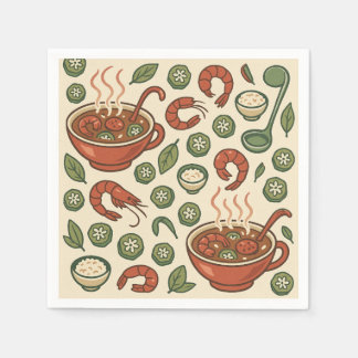Guardanapo De Papel Retro Gumbo — Estilo Louisiana para EUA