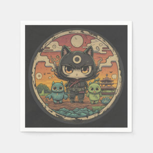 Guardanapo De Papel Retro Island Pals: Ninja Cat Crew