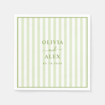 Retro Listrado Verde Casamento Personalizado