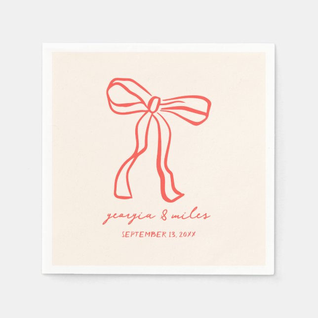 Guardanapo De Papel Retro-Mão Desenhada Casamento Napkins (Frente)