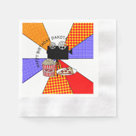 Guardanapo De Papel Retro Movie Night Festa de aniversário