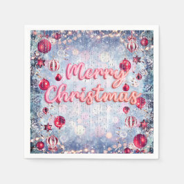 Guardanapo De Papel Retro Pink Merry Christmas Winter Wonderland