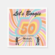 Retro Psycho Boogie Colorido Aniversário de 50 ano