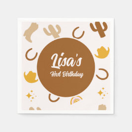 Guardanapo De Papel Retro Rodeo Cowboy Boho Aniversário