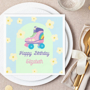 Guardanapo De Papel Retro Roller Skate Feliz Natal Daisy
