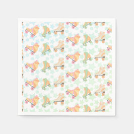 Guardanapo De Papel Retro Rollerskate Skates de aniversário Stars Past