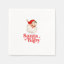Retro Santa Baby chá de bebê de Natal