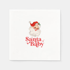 Guardanapo De Papel Retro Santa Baby chá de bebê de Natal