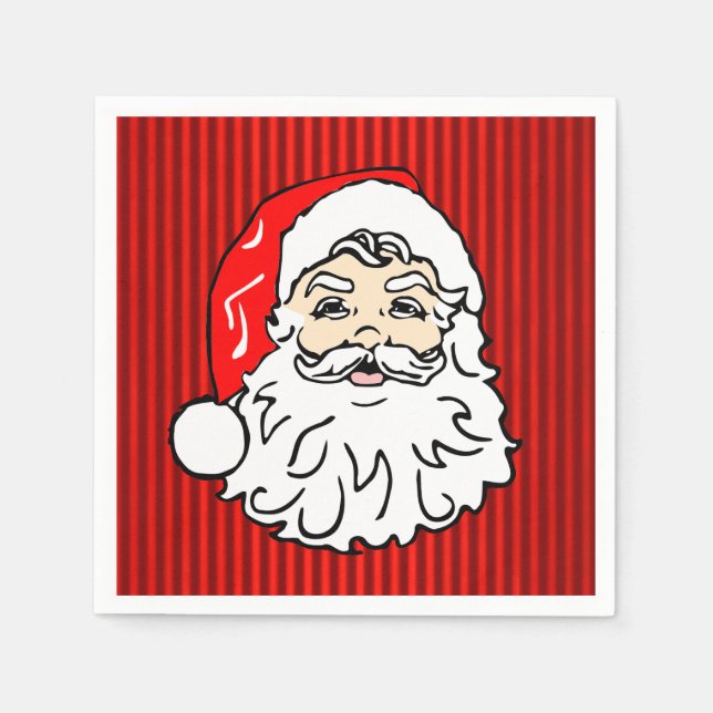 Guardanapo De Papel Retro Santa Face Red (Frente)