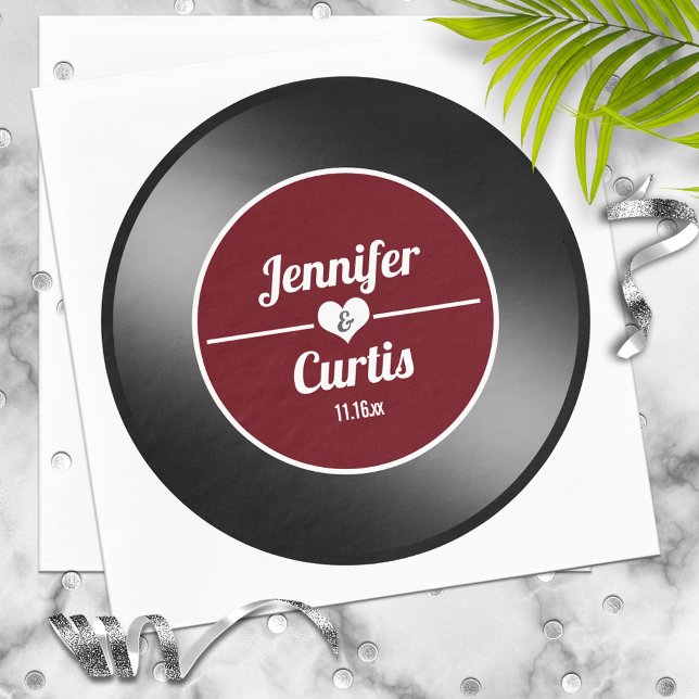 Guardanapo De Papel Retro Vinil Record Wine Red Wedkins (Criador carregado)