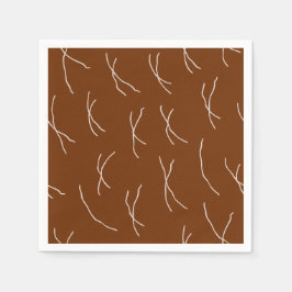 Guardanapo De Papel Retro Warm Abstract Dashes | Dark Brown