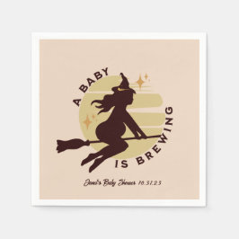 Guardanapo De Papel Retro Witch Baby está Grávida Chás de Bebê