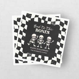 Guardanapo De Papel Retro Xadrez Mau Até Os Ossos Halloween