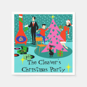 Guardanapo De Papel Retrorando o papel da árvore de Natal Napkins