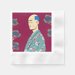 Guardanapo De Papel Retrorino japonês Design púrpura Napkins