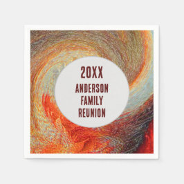 Guardanapo De Papel Reunião Anual Familiar do Groovy abstrato Swirl