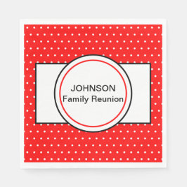 Guardanapo De Papel Reunião da Família Pontos Polka Vermelho Branco