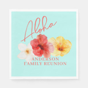 Guardanapo De Papel Reunião da Família Tropical Floral Aloha