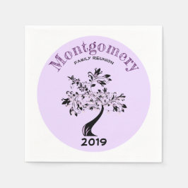 Guardanapo De Papel Reunião Familiar Roxo Moderno e Árvore Negra