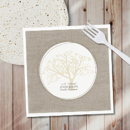 Guardanapo De Papel Reunião Familiar Rustic Brown Burlap