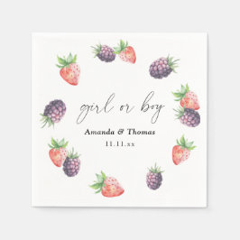 Guardanapo De Papel Revelação do Sexo com Frutas. Menina ou Menino