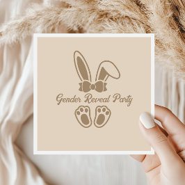 Guardanapo De Papel Revelação Minimalista de Gênero Bunny Light Beige