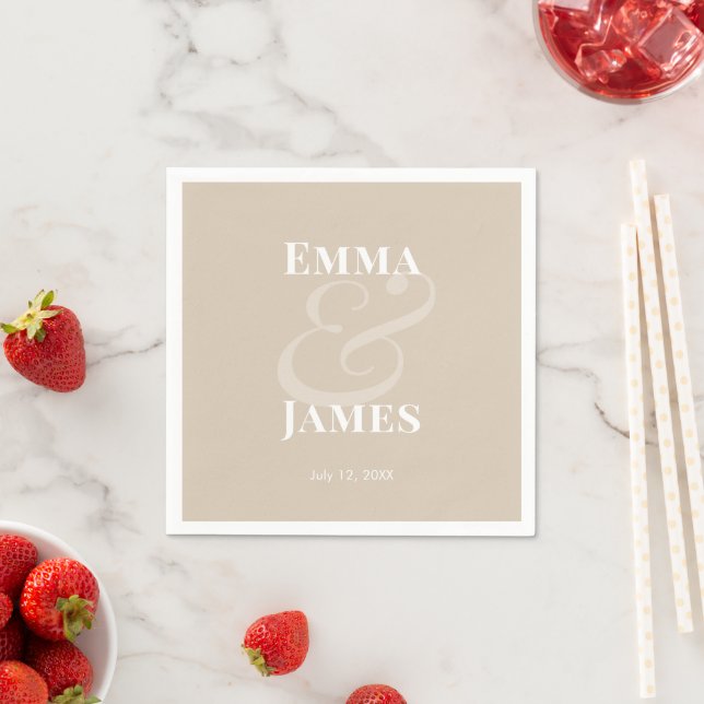 Guardanapo De Papel REVERSE Champagne E comercial Casamento | Nomes &  (Insitu)