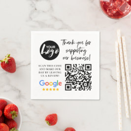 Guardanapo De Papel Revisões do Google Obrigado Logotipo Código QR