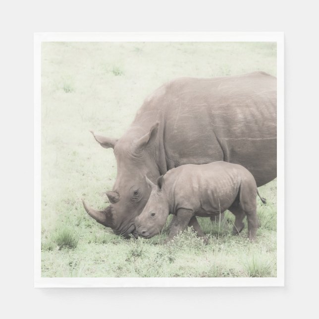 Guardanapo De Papel Rhino Branco e Napkins Bebês (Frente)