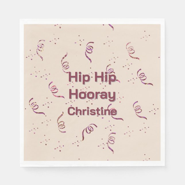 Guardanapo De Papel Ribbon and Confetti Silhouette Birthday Pattern (Frente)