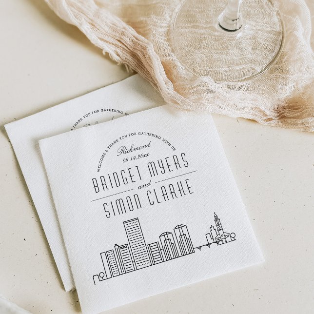 Guardanapo De Papel Richmond Deco Skyline | Casamento Nápoles (Criador carregado)