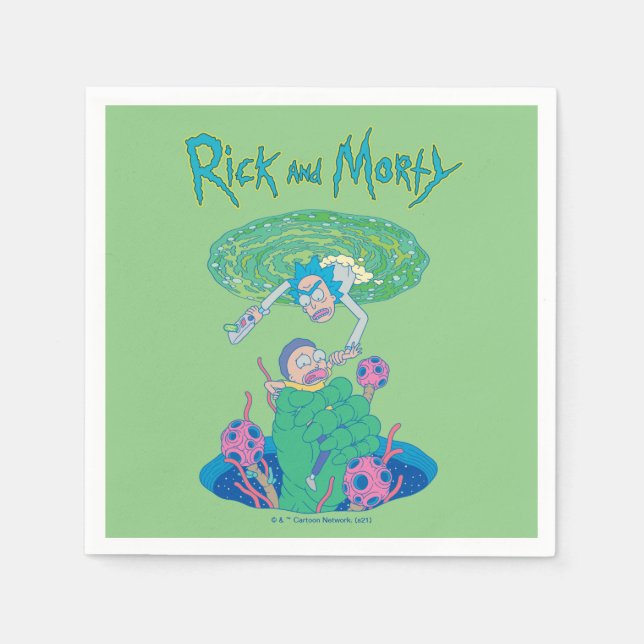 Guardanapo De Papel RICK E MORTY™ | Salvamento no portal (Frente)