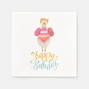 Guardanapo De Papel Rico Llama Birthday Paper