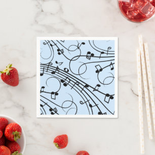 Guardanapo De Papel Rico Music Notes Blue