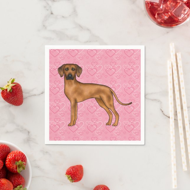 Guardanapo De Papel Ridgeback Dog Love Heart Pink (Insitu)