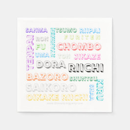 Guardanapo De Papel Riichi mahjong napkin - uma fonte, muitas cores