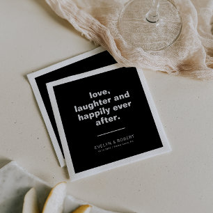 Guardanapo De Papel Rindo de Amor Negro Formal e Feliz Nunca Depois