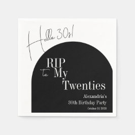 Guardanapo De Papel RIP 20s Hello 30s 30th birthday party