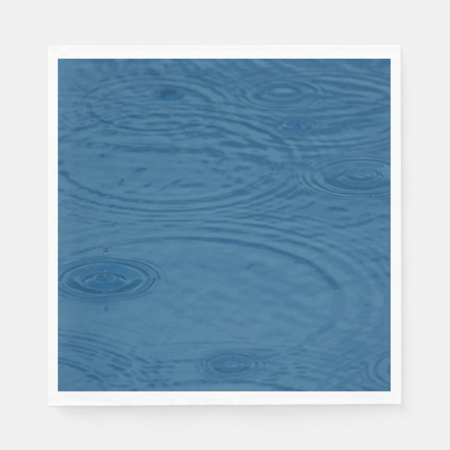 Guardanapo De Papel Ripais De Chuva (Ondas De Água Azul) (Frente)