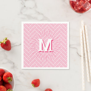 Guardanapo De Papel Ripple Herringbone em Rosa Personalizado