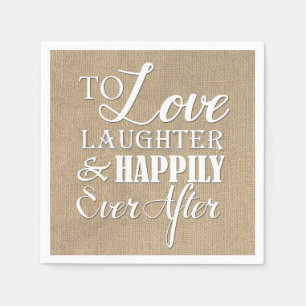 Guardanapo De Papel Riso do amor feliz nunca após o casamento de