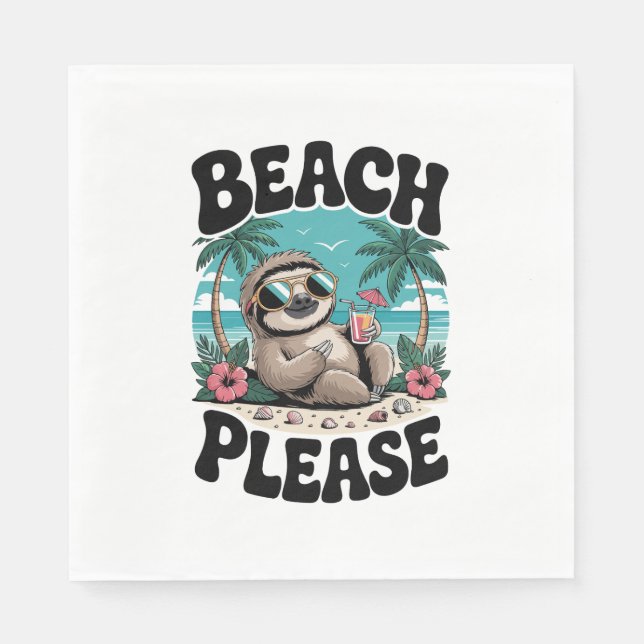 Guardanapo De Papel Roatan Honduras Sloth Summer (Frente)