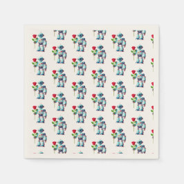 Guardanapo De Papel Robô com Rosa