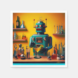 Guardanapo De Papel Robô Retro Futurista ROBIA 12J2 Mixologista