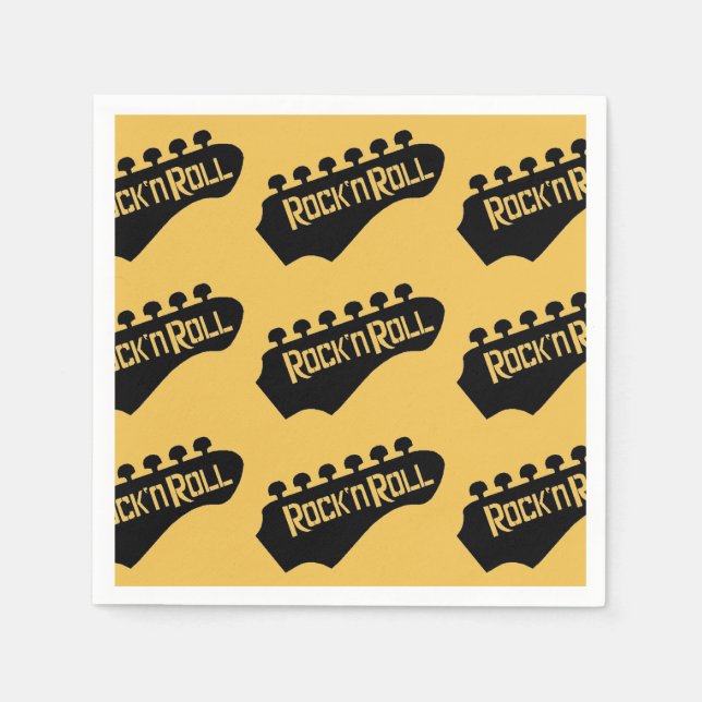 Guardanapo De Papel Rock and Roll Guitar Pattern Napkins (Frente)